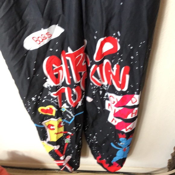 Casual Cartoon Printing Short Sleeves High Waist One-piece Jumpsuits XL - Picture 8 of 11